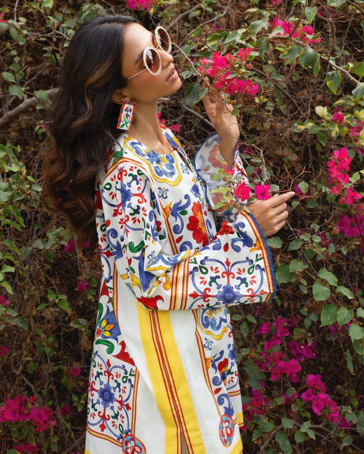 Secret Of Silk Vibrant Floral Ethnic Kurti Set - Multicolor