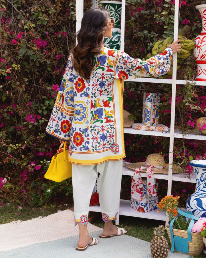 Secret Of Silk Vibrant Floral Ethnic Kurti Set - Multicolor