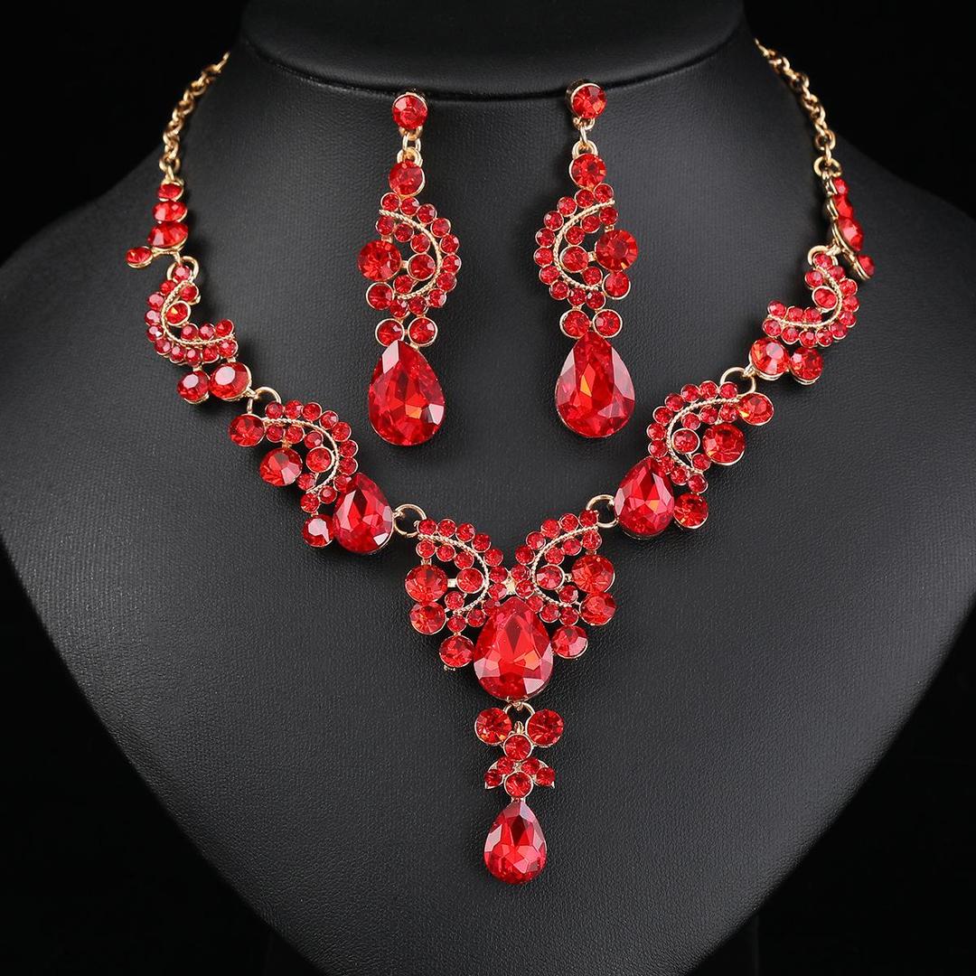 2 pcs Rhinstone bridal set