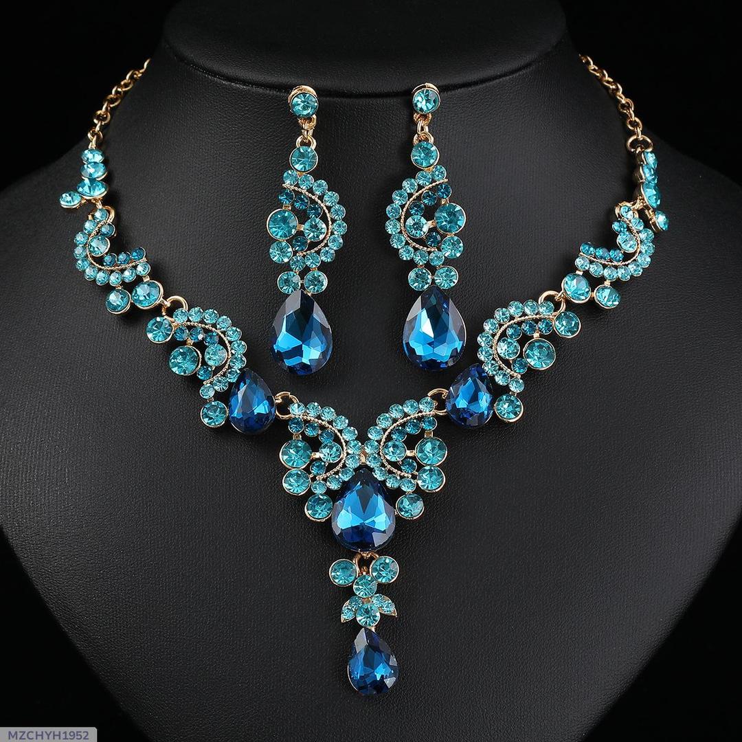 2 pcs Rhinstone bridal set