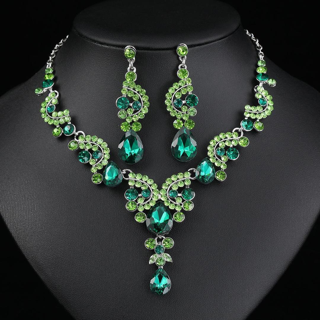 2 pcs Rhinstone bridal set