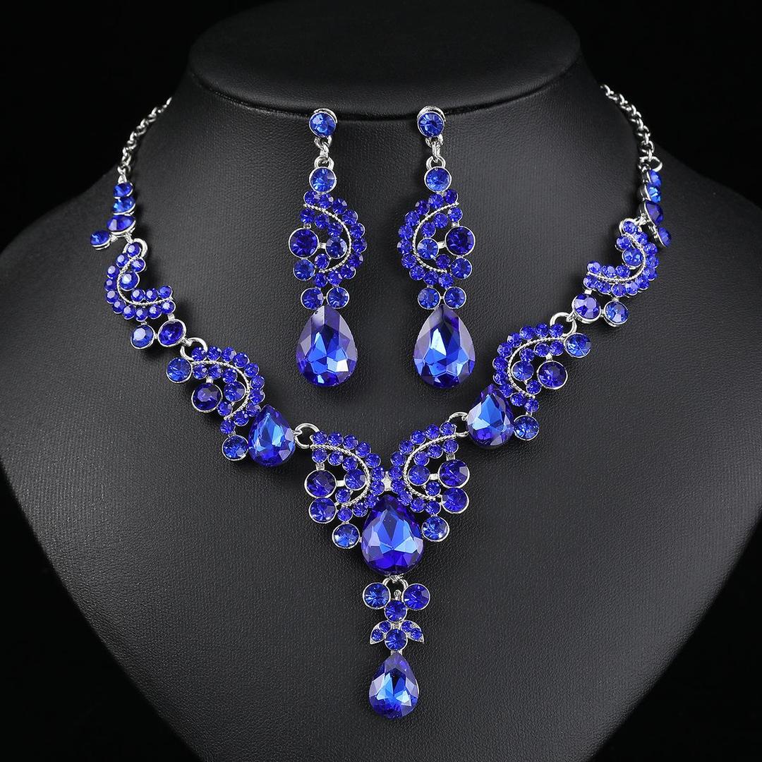 2 pcs Rhinstone bridal set