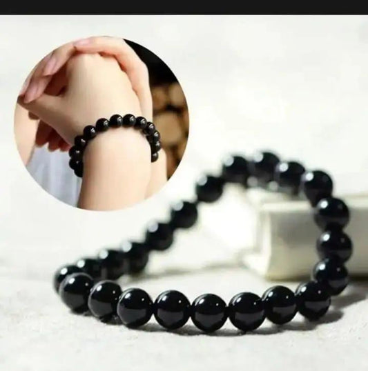 Matte Black Beaded Energy Bracelet