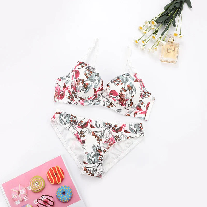Secret of Silk Whisper Floral Padded Bra and Panty Set